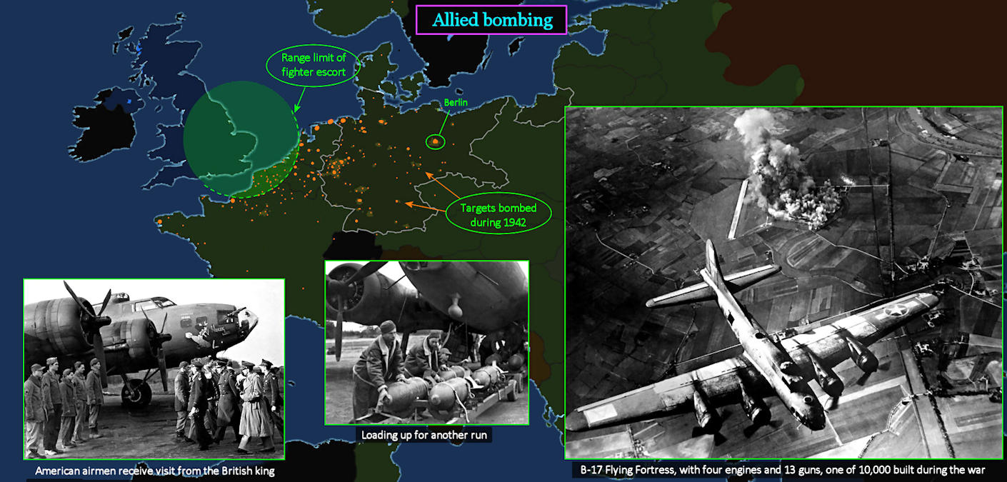 Allied bombing, 1942 map